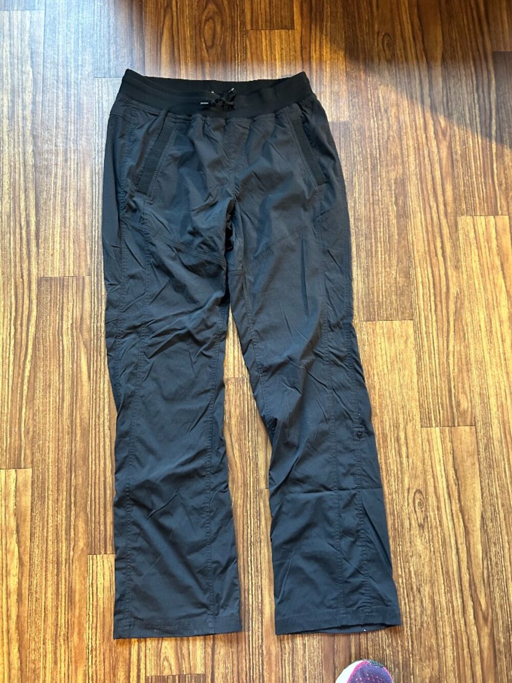 Marmot Pants Women's Lightweight Drawstring Slash Pockets Size Medium Black